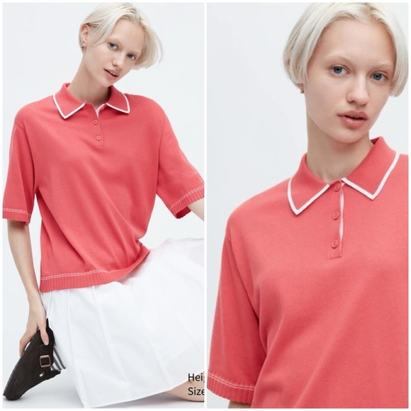 Uniqlo JW Anderson Short Sleeve Polo Sweater - Picture 1 of 14